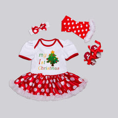 My First Christmas Baby Clothes Set Ruffle Tutu Dress