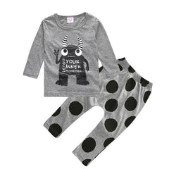 Girl & Boys Clothes Set Long Sleeve + Pants For Infant