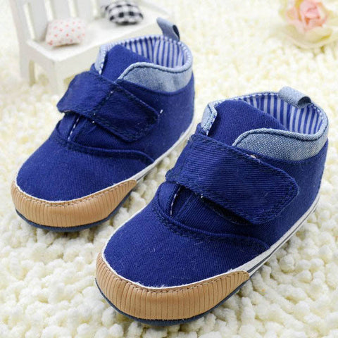 Baby Boys Cotton Ankle Canvas High Crib Shoes