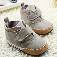 Baby Boys Cotton Ankle Canvas High Crib Shoes