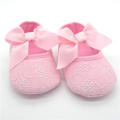 Cotton Cloth Butterfly-knot Ribbon Prewalker Shoes