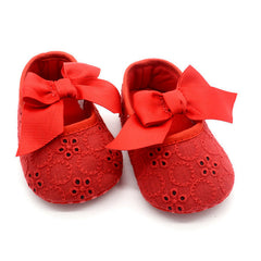 Cotton Cloth Butterfly-knot Ribbon Prewalker Shoes