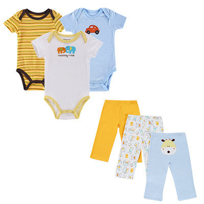 6 Pcs/lot Infant Jumpsuit Short Sleeve