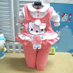 Baby Girls Clothes Cartoon Velvet Set