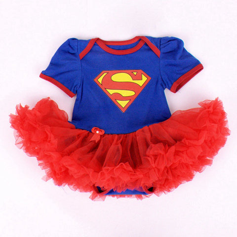 Superman Baby Costumes Lace Petti Romper Dress