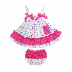 Baby Girl Summer Clothes T-shirt + Ruffles Pants