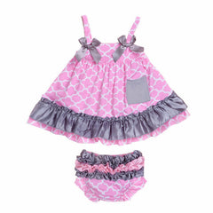 Baby Girl Summer Clothes T-shirt + Ruffles Pants