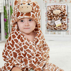 Flannels Designs Hooded Animal Baby Bathrobe