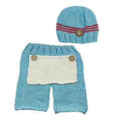 Hand Crochet Knit Beanie Hat And Pants For Infants