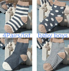 4Pairs 0-2years Baby Socks Boy/ Girl