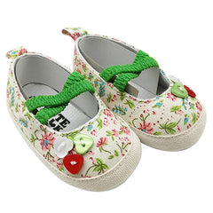 Heart-Shaped Button Baby Shoes