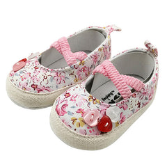 Heart-Shaped Button Baby Shoes