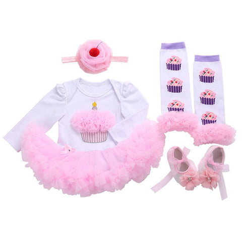 Ruffled Legwarmers Headband Shoes Set For Kids