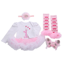 Ruffled Legwarmers Headband Shoes Set For Kids