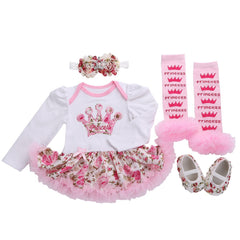 Ruffled Legwarmers Headband Shoes Set For Kids