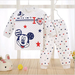 Long Sleeve Winter Underwear Sets Cotton Baby Pajamas