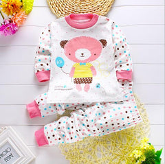 Long Sleeve Winter Underwear Sets Cotton Baby Pajamas