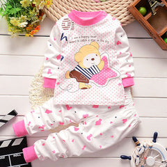 Long Sleeve Winter Underwear Sets Cotton Baby Pajamas