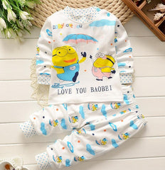 Long Sleeve Winter Underwear Sets Cotton Baby Pajamas