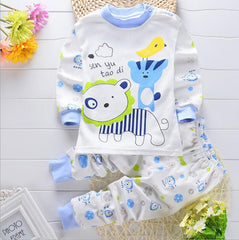 Long Sleeve Winter Underwear Sets Cotton Baby Pajamas