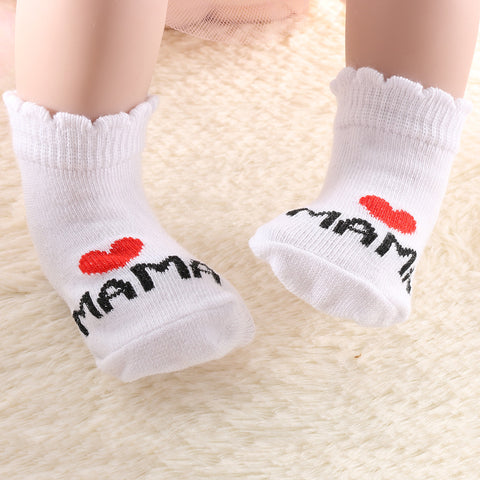 Love Mama/Papa Socks 0~3 Months Fashion