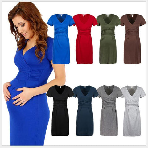 Comfortable Maternity Dress V-neck