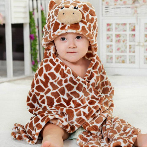 Flannels Designs Hooded Animal Baby Bathrobe