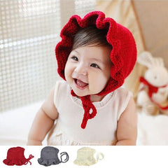 Baby Cute Knitted Hats Solid Princess Caps